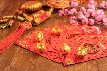 Naklejka na ściany i meble accessories and Chinese new year and Lunar new year festival concept background.