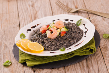 Squid ink risotto.