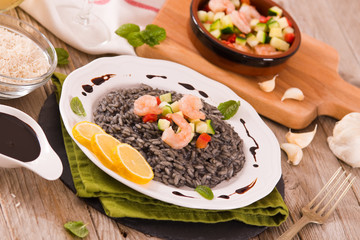 Squid ink risotto.