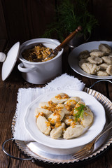 Szare kluski, Polish dumplings with sauerkraut