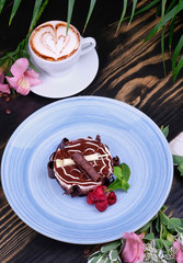 dessert with strawberries and cream