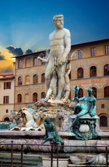 Fountain of Neptune (Biancone), Piazza della Signoria, Florence, Tuscany, Italy