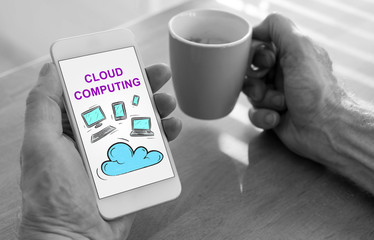 Cloud computing concept on a smartphone