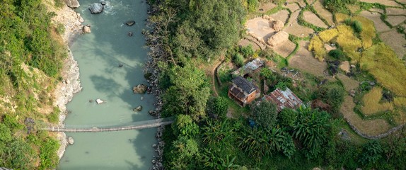 Small Farm in Nepal from the Air