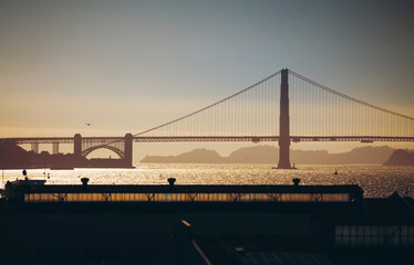 Fototapeta na wymiar Golden Gate Bridge San Francisco sunset