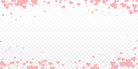 Pink heart love confettis. Valentine's day vignett