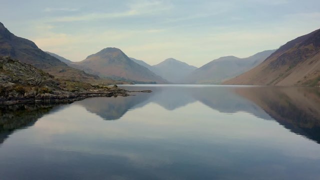 Drone footage over Wastwater in the english lake district