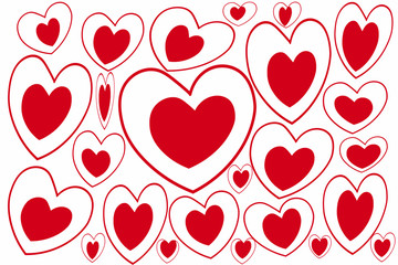 Line drawing of heart isolated on white