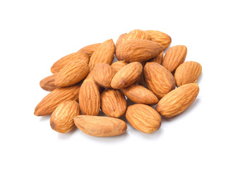 Almonds isolated on white background