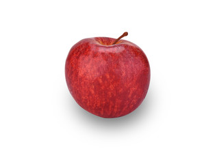 Single red apple isolated on white background.