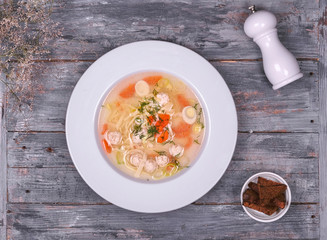 vegetable soup in a bowl