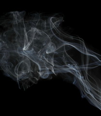Smoke isolated on black background and texture, clipping path
