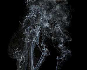 Smoke isolated on black background and texture, clipping path
