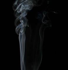 Smoke isolated on black background and texture, clipping path