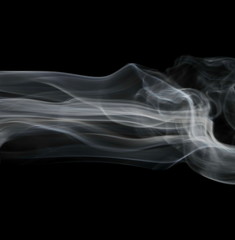Smoke isolated on black background and texture, clipping path