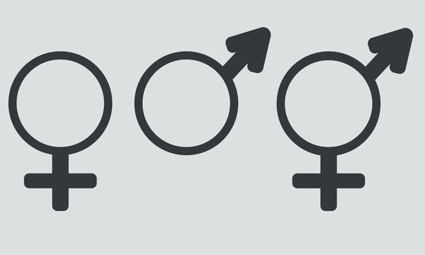 Male female symbol and both sexes. Vector icon.
