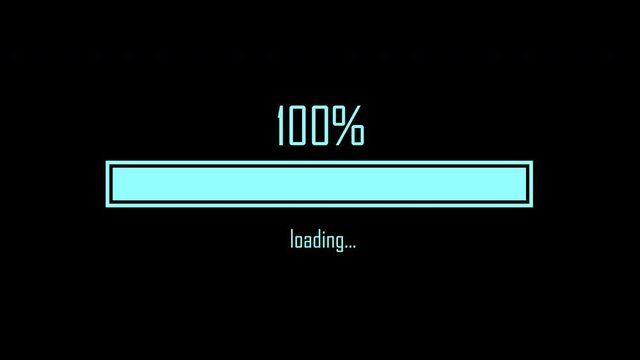 Video of animated futuristic loading. Loading bar. Alpha channel.