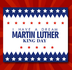 Fototapeta premium Typography design and Illustration Of Martin luther king day banner layout design, vector illustration