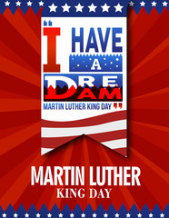 Typography design and Illustration Of Martin luther king day banner layout design, vector illustration