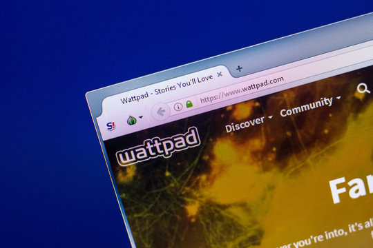 Ryazan, Russia - April 29, 2018: Homepage of Wattpad.com website on the display of PC, url - Wattpad.com.