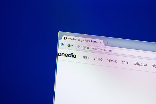 Ryazan, Russia - April 29, 2018: Homepage of Onedio website on the display of PC, url - Onedio.com.