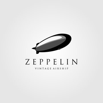 vintage zeppelin airship logo vector illustration design