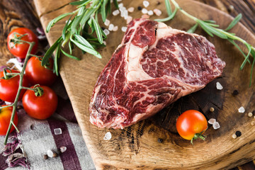 fresh quality expensive pork beef steak in a restaurant