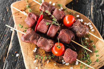 fresh quality expensive pork beef steak in a restaurant