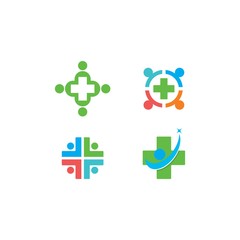 people health logo vector icon illustration