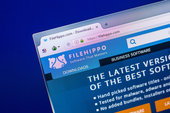 Ryazan, Russia - April 29, 2018: Homepage of Filehippo website on the display of PC, url - Filehippo.com