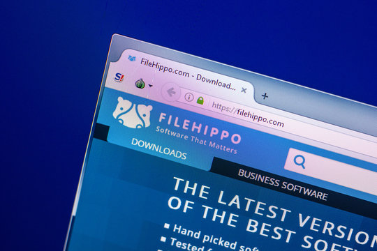 Ryazan, Russia - April 29, 2018: Homepage of Filehippo website on the display of PC, url - Filehippo.com