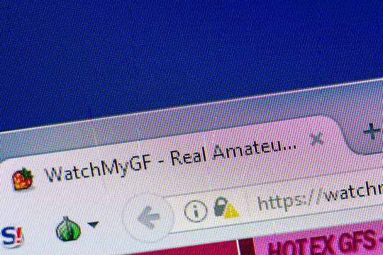 Ryazan, Russia - April 29, 2018: Homepage of Watchmygf website on the display of PC, url - watchmygf.com