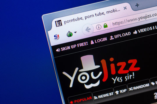 Ryazan, Russia - April 29, 2018: Homepage of Youjizz website on the display of PC, url - Youjizz.com