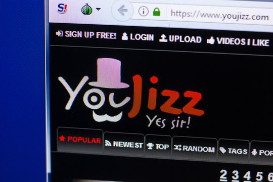 Ryazan, Russia - April 29, 2018: Homepage of Youjizz website on the display of PC, url - Youjizz.com