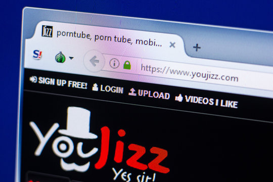 Ryazan, Russia - April 29, 2018: Homepage of Youjizz website on the display of PC, url - Youjizz.com
