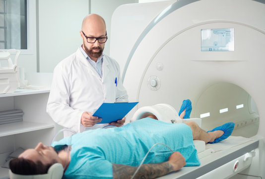 Patient visiting MRI procedure in a hospital