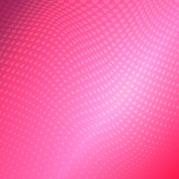 Luxurious pink halftone background from small hearts