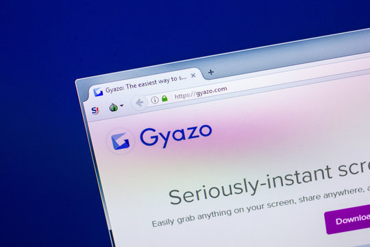 Ryazan, Russia - April 29, 2018: Homepage of Gyazo website on the display of PC, url - Gyazo.com