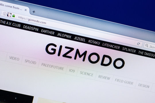 Ryazan, Russia - April 29, 2018: Homepage of Gizmodo website on the display of PC, url - Gizmodo.com