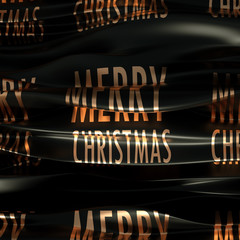 Beautiful black luxury flag with a golden congratulation. 3d illustration, 3d rendering.