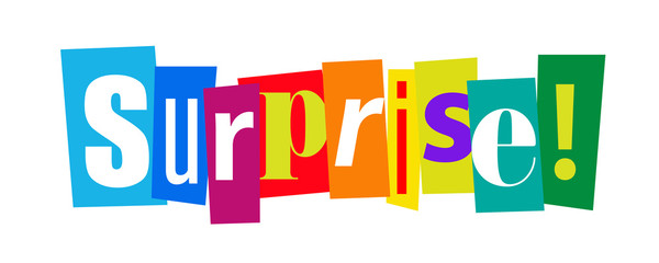 Surprise on cut'out letters	