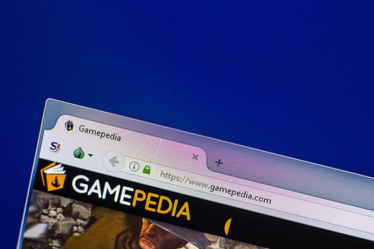 Ryazan, Russia - April 29, 2018: Homepage of Gamepedia website on the display of PC, url - Gamepedia.com