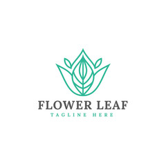 Natural leaf logo design vector template
