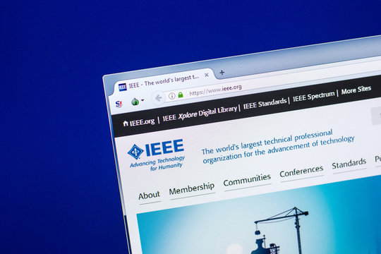 Ryazan, Russia - April 29, 2018: Homepage of IEEE website on the display of PC, url - IEEE.org