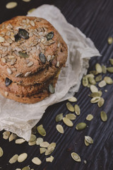 delicious cookies with seeds on the table