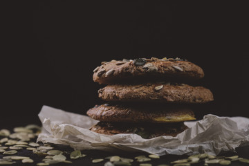 delicious cookies with seeds on the table