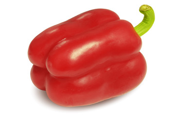 Paprika or Red Sweet Pepper Isolated on White, Full Depth of Field    