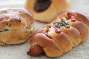 菓子パンや調理パンのクローズアップのイメージ写真