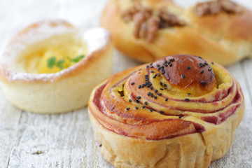 菓子パンや調理パンのクローズアップのイメージ写真