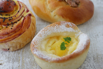 菓子パンや調理パンのクローズアップのイメージ写真